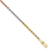 14k Tri-Color 2.5mm D/C Rope Chain