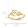 10k Double Heart CZ Ring - Image 3