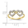 10k Double Heart CZ Ring - Image 3
