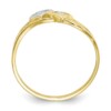 10k & Rhodium Double Heart CZ Ring - Image 2