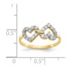10k Double Heart CZ Ring - Image 3