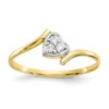 10k & Rhodium CZ Heart Ring