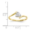 10k & Rhodium CZ Heart Ring - Image 3