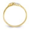10k & Rhodium Double Heart CZ Ring - Image 2