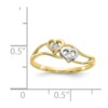 10k & Rhodium Double Heart CZ Ring - Image 3