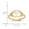 10k & Rhodium Polished Cross Ring - Image 3