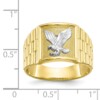 10k & Rhodium Men's Eagle Ring - Image 3