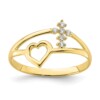 10K Heart and Cross Ring
