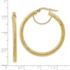 10k 3x30 Twisted Round Omega Back Hoop Earrings - Image 3