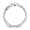 10k White Gold Polished Claddagh Ring - Image 2