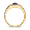 10k & Rhodium Blue Star & .01ct Diamond Men's Ring - Image 2