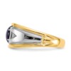 10k & Rhodium Blue Star & .01ct Diamond Men's Ring - Image 4