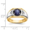 10k & Rhodium Blue Star & .01ct Diamond Men's Ring - Image 3