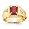 10k Created Ruby & .02ct Diamond Men's Ring