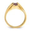 10k Created Ruby & .02ct Diamond Men's Ring - Image 2