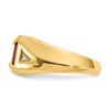 10k Created Ruby & .02ct Diamond Men's Ring - Image 4