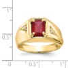 10k Created Ruby & .02ct Diamond Men's Ring - Image 3