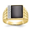 10k Onyx & .03ct Diamond Men's Ring