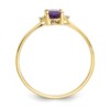 10k Polished Geniune Diamond & Amethyst Birthstone Ring - Image 2