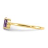 10k Polished Geniune Diamond & Amethyst Birthstone Ring - Image 3
