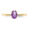 10k Polished Geniune Diamond & Amethyst Birthstone Ring - Image 4