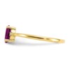 10k Polished Geniune Diamond & Rhodolite Garnet Birthstone Ring - Image 3