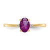 10k Polished Geniune Diamond & Rhodolite Garnet Birthstone Ring - Image 4