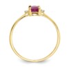 10k Polished Geniune Diamond & Ruby Birthstone Ring - Image 2