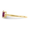 10k Polished Geniune Diamond & Ruby Birthstone Ring - Image 3