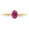 10k Polished Geniune Diamond & Ruby Birthstone Ring - Image 4