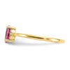 10k Polished Geniune Diamond & Pink Tourmaline Birthstone Ring - Image 3