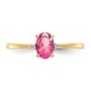 10k Polished Geniune Diamond & Pink Tourmaline Birthstone Ring - Image 4