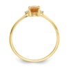 10k Polished Geniune Diamond & Citrine Birthstone Ring - Image 2