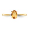 10k Polished Geniune Diamond & Citrine Birthstone Ring - Image 4