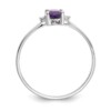 10k White Gold Polished Geniune Diamond & Amethyst Birthstone Ring - Image 2