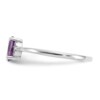 10k White Gold Polished Geniune Diamond & Amethyst Birthstone Ring - Image 3