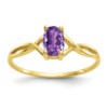 10k Polished Geniune Amethyst Birthstone Ring