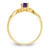 10k Polished Geniune Amethyst Birthstone Ring - Image 2