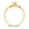 10k Polished Geniune White Topaz Birthstone Ring - Image 2