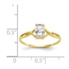 10k Polished Geniune White Topaz Birthstone Ring - Image 4