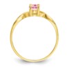 10k Polished Geniune Pink Tourmaline Birthstone Ring - Image 2