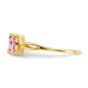 10k Polished Geniune Pink Tourmaline Birthstone Ring - Image 3