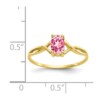 10k Polished Geniune Pink Tourmaline Birthstone Ring - Image 4